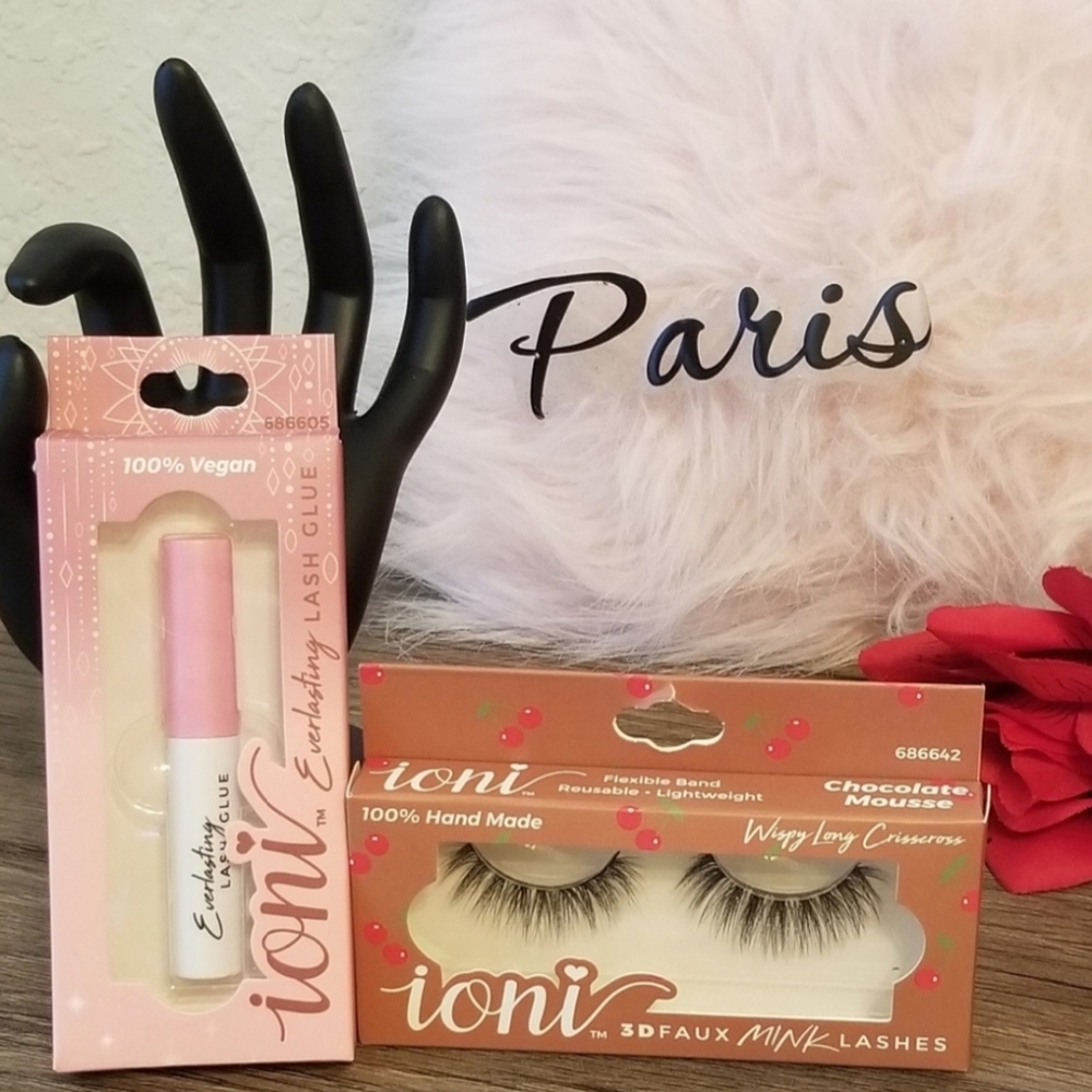 Faux Mink EyeLashes Chocolate Mousse with glue